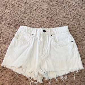 Cotton On White Long Straight Leg Jean Shorts